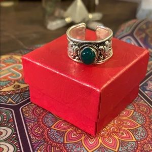Alchemy63 Handmade, Tibetan Green Quartz Ring
